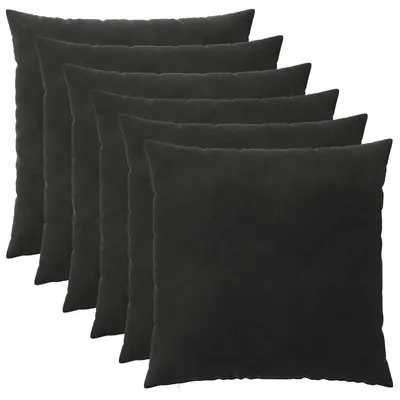 vidaXL Husă pentru pernă 6 pcs HEERLEN Negru 80 x 80 cm Catifea