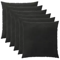 vidaXL Husă pentru pernă 6 pcs HEERLEN Negru 80 x 80 cm Catifea