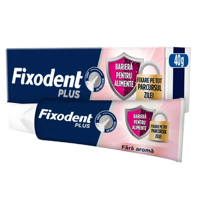 Adeziv pentru proteza dentara Plus Food Barrier, 40g, Fixodent