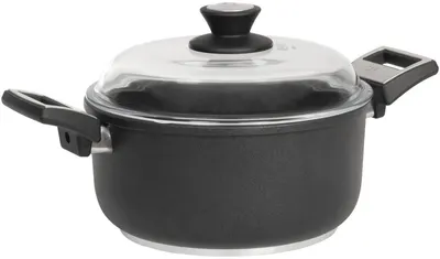 Oală adâncă cu capac SKK - 8254, Ø 24 x 12 cm, acoperire antiaderentă