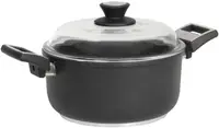 Oală adâncă cu capac SKK - 8254, Ø 24 x 12 cm, acoperire antiaderentă