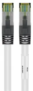 Cablu de retea RJ45 S/FTP CAT 8.1 cu mufe CAT 6A 25m Alb, Goobay G55132