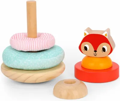 Jucărie de înșirat din lemn cu texturi Tooky toy