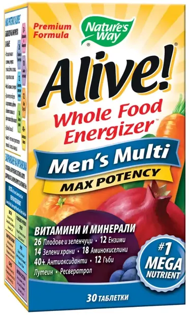 Alive Men's Multi Max Potency, 30 tablete, Nature's Way