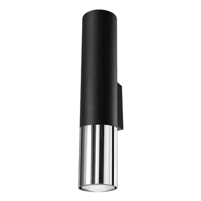 Aplică de perete neagră/argintie din metal ø 6 cm Longbot – Sollux