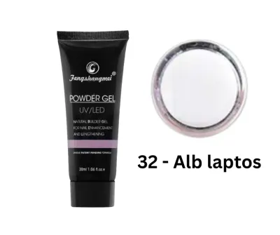 Polygel FSM Nr. 29 – Gel dens și stabil pentru unghii 30ML - ALB LAPTOS