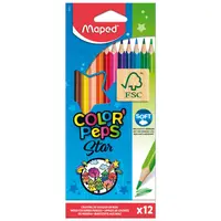 Creioane colorate, 12culori/set,Soft, Maped Color'Peps Star