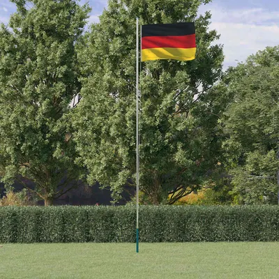 vidaXL Steag Germania și stâlp din aluminiu, 6,08 m