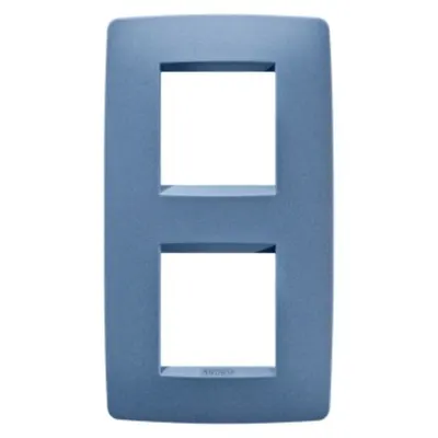Placa ornament CProiector HORUS ONE - IN PAINTED TECHNOPOLYMER - 2+2 modul VERTICAL CENTRE DISTANCE 71mm - SEA BLUE - CProiector HORUS