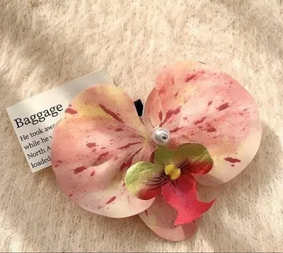 Accesoriu cu Clips pentru Par Model Orhidee Peach