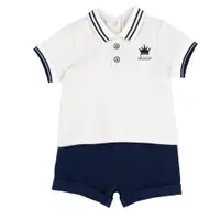 Tricou copii si pantaloni scurti Chicco, Alb cu albastru, 02032-70MFCI