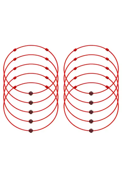 Set de bratari martisor cu cristal Preciosa - 10 bucati - 65987 - Rosu
