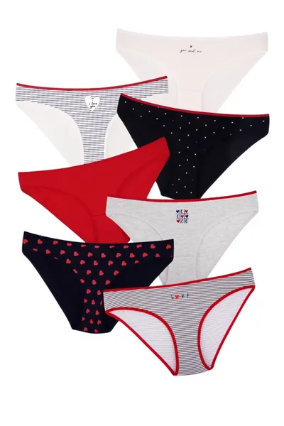 Set 7 perechi chiloti dama clasici Miramar, imprimeu marinaresc (Marime chilot: S)
