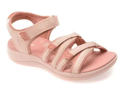 Sandale CLARKS roz, MIRA MADI, din material textil