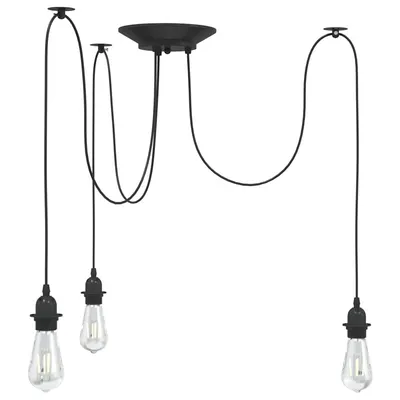 Gossi lampa suspendata cu 3 suporturi e27 metal negru