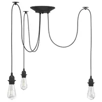 Gossi lampa suspendata cu 3 suporturi e27 metal negru