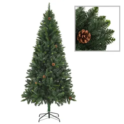 vidaXL Brad de Crăciun artificial cu conuri de pin, verde, 180 cm