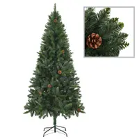 vidaXL Brad de Crăciun artificial cu conuri de pin, verde, 180 cm