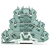 Triple-deck terminal block; Shield/through/through terminal block; Shield/N/L; without marker carrier; for DIN-rail 35 x 15 and 35 x 7.5; 2.5 mm²; Push-in CAGE CLAMP®; 2,50 mm²; gray