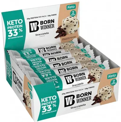 Baton proteic KETO, stracciatella, 12 bucăți, Born Winner