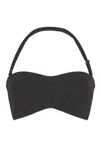 Sutien de baie bandeau cu detalii stralucitoare - Negru
