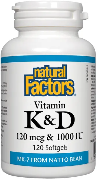 Vitamin K2 + Vitamin D3, 120 capsule, Natural Factors