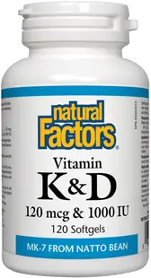 Vitamin K2 + Vitamin D3, 120 capsule, Natural Factors