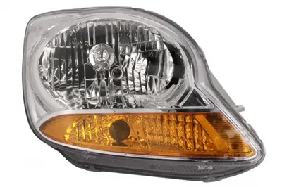 Far Dreapta (H4, manual, fara motoras, culoare insert: cromat, culoare semnalizator: galben) potrivit DAEWOO MATIZ; FSO MATIZ