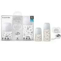 Set cadou biberon 150 ml + biberon 270 ml + suzeta Fox Suavinex