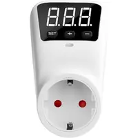Priza inteligenta, protectie supratensiune si subtensiune, SINOTIMER, afisaj LED, 230V, 16A, 3680W, reglaj voltaj HLP02-EU
