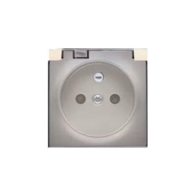 Carcasa pentru priza simpla- IP44 capac transparent, gold mat metalic