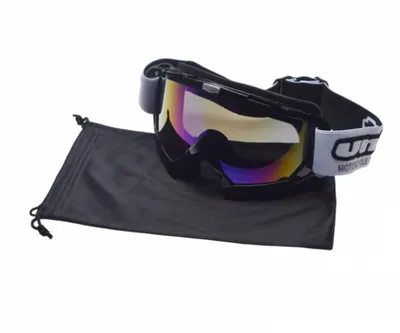 Ochelari motocross atv enduro Unit, culoare rama negru, lentila fumurie curcubeu