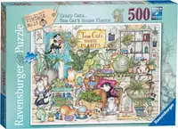 Puzzle Ravensburger din 500 de piese - Pisicile nebune 13: Plantele de companie ale pisicii Tom