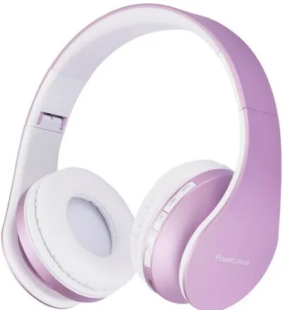 Căști wireless PowerLocus - P1, alb/mov