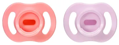 Suzete ortodontice Tommee Tippee - Ultra Light Stay Put, 0-6 luni, 2 bucăți, roz/lila