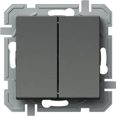 Logiq Intrerupator Dublu 1P 10A 250V Antracit, TEM Modul TEM-SQ50ATXO-U