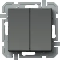 Logiq Intrerupator Dublu 1P 10A 250V Antracit, TEM Modul TEM-SQ50ATXO-U