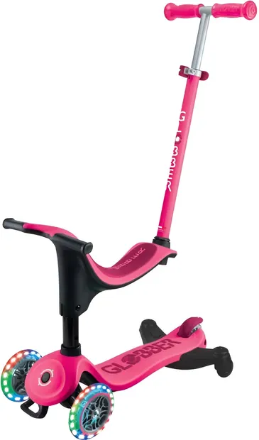 Trotineta 4 in 1 Globber - Go Up Sporty Lights 360°, roz