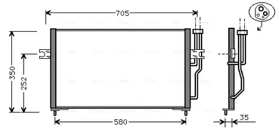 Condensator climatizare potrivit VOLVO S40 I, V40; MITSUBISHI CARISMA, SPACE STAR 1.6-2.0 07.95-06.06