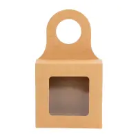 Cutie pătrată cu fereastră și agățătoare - kraft (set 25 buc) - Default Title
