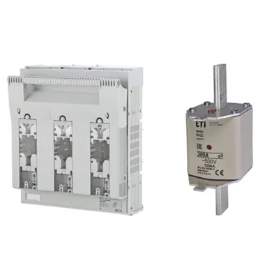 Pachet Protectie Circuit Trifazat: Soclu Siguranta Fuzibila NH3 3P (M10/M10), Siguranta Fuzibila NH3C gG 300A 500V