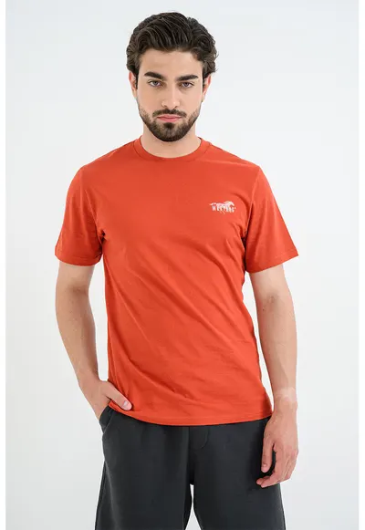 Tricou din bumbac Austin - Alb/Caramiziu