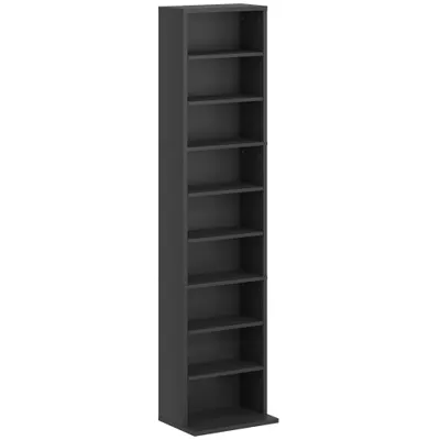 HOMCOM Raft Port CD cu 6 Rafturi Reglabile pentru 260 CD-uri/120 DVD-uri Negru | Aosom Romania