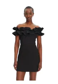 Rochie de cocktail pentru femei - sintetic - negru -