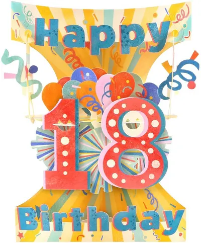 Felicitare 3D Santoro Swing - Happy 18 Birthday