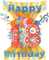 Felicitare 3D Santoro Swing - Happy 18 Birthday