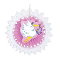 Decor rozeta barza roz 50 cm Widmann Italia 95787