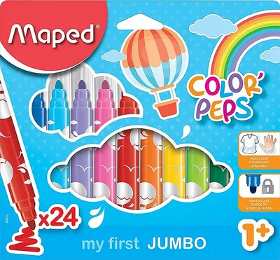 Set carioci jumbo Maped Color Peps - Early Age, 24 culori