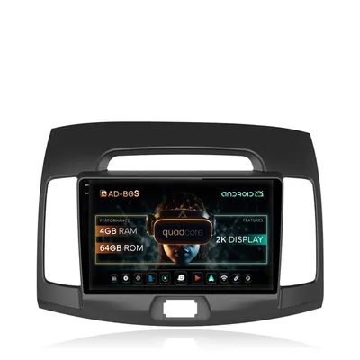 Navigatie 2K Hyundai Elantra (2006-2011), Android, S-Quadcore 4GB RAM + 64GB ROM, 9.5 Inch - AD-BGS90042K+AD-BGRKIT178
