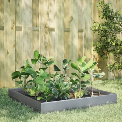 Gossi strat inaltat de gradina, 100x100x26 cm, otel galvanizat